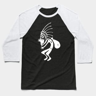 Kokopelli Santa White Baseball T-Shirt